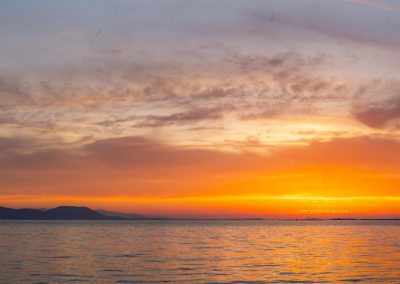 Panoramic sunset of Medini Greece in the Gulf of Arta