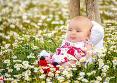 Baby in dasies